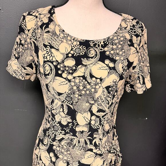 vintage women's 1990's Pat Argenti SZ 10 100% silk dress faux wrap sheath dress - Picture 4 of 12